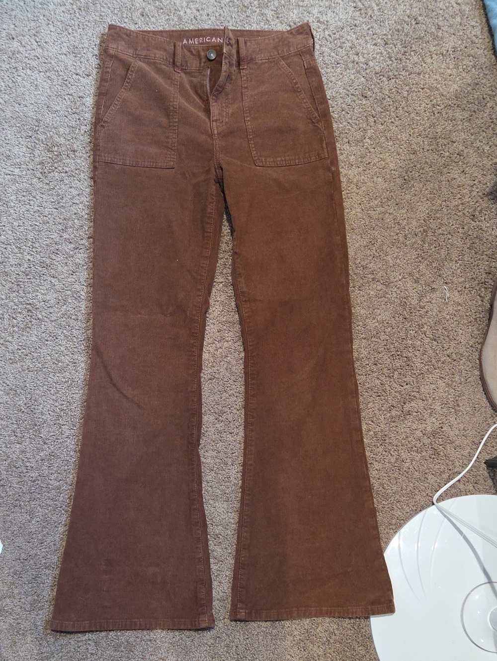 American Eagle Outfitters Brown Corduroy Wide Leg Jeans